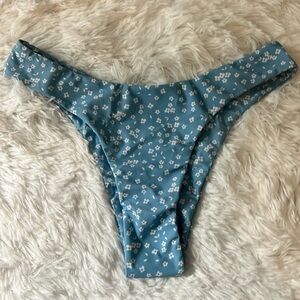 Ditsy Floral Bikini Bottoms Light Blue w White Daisys